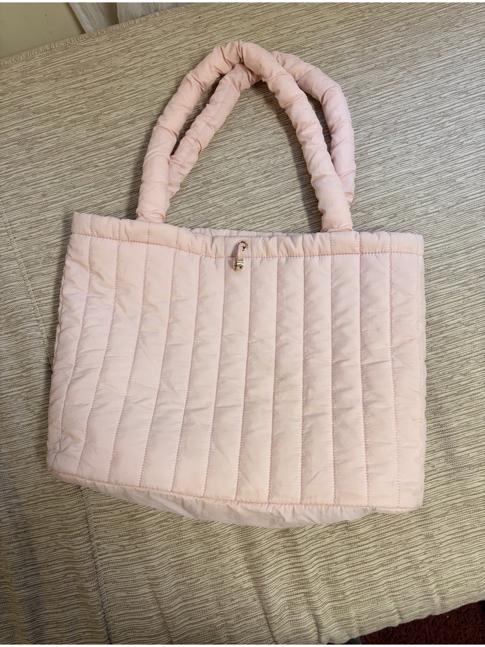 Universal Thread Quilted Pale Pink Tote Bag with Ruched Handles